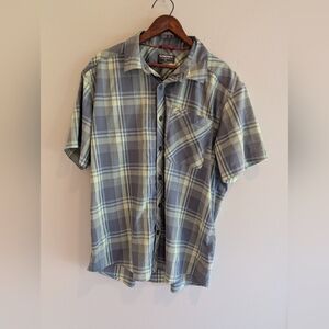 SIMMS FISHING Short Sleeve Plaid Shirt Men's Size L